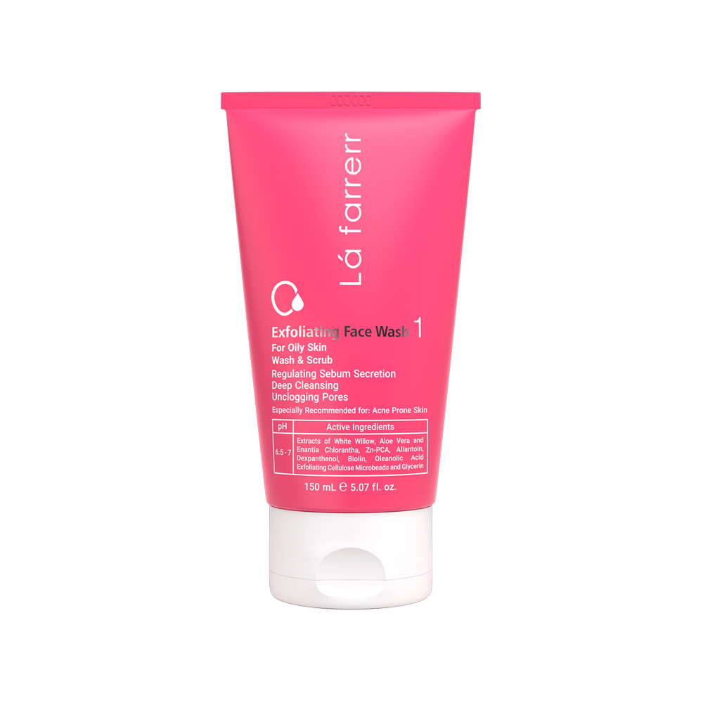 تصویر ژل شستشوی صورت حاوی اسکراب لافارر مناسب پوست چرب و مستعد آکنه کد 1 حجم 150 میل